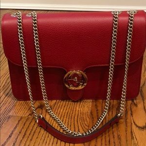 Gucci GG Interlocking Red Crossbody Shoulder Bag